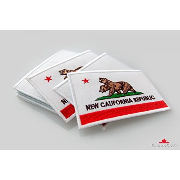 Embrosoft Airsoft Morale Patch 3 Fallout Patch - New California Republic Flag - Embroidered Patches Iron On, 4 x 2.8 inches