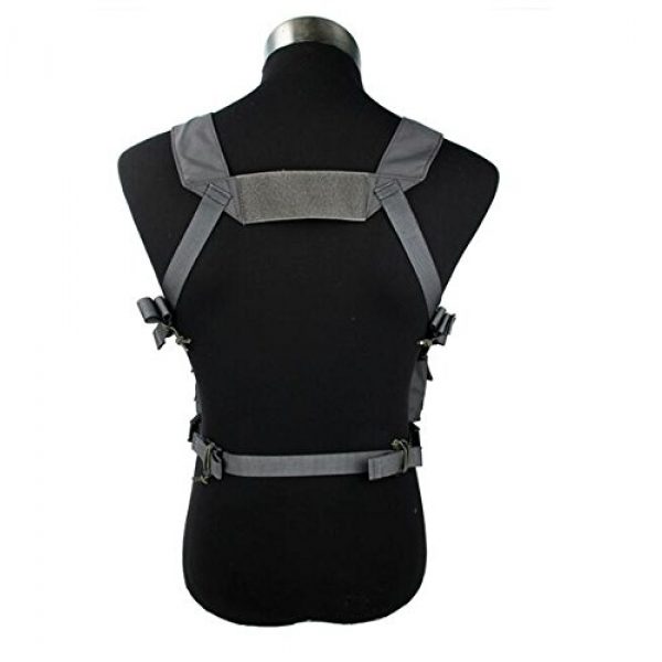 TMC Airsoft Tactical Vest 3 TMC New D-Mittsu Chest Rig Pouch (Wolf Grey) for Airsoft Paintball Tactical Hunting Game