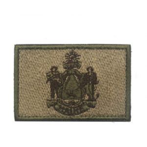 Tactical Embroidery Patch Airsoft Morale Patch 1 State Flag of Maine Embroidery Patch Military Tactical Morale Patch Badges Emblem Applique Hook Patches for Clothes Backpack Accessories