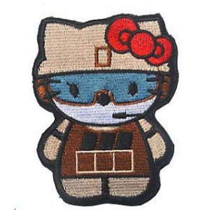 Embroidery Patch Airsoft Morale Patch 1 Hello Kitty As Army Soldier Military Hook Loop Tactics Morale Embroidered Patch