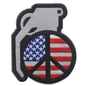Tactical Embroidery Patch Airsoft Morale Patch 1 USA Flag Peace Sign Anti-War Tactical Embroidery Patch Hook & Loop Morale Patch Military Patch for Clothing Accessory Backpack Armband