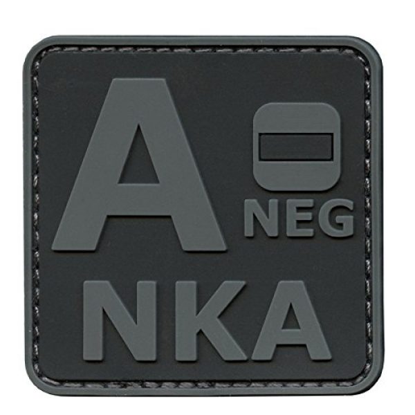 LEGEEON Airsoft Morale Patch 1 LEGEEON Blackout Subdued ANEG A- NKA Blood Type No Known Allergies Tactical Morale PVC Rubber Fastener Patch