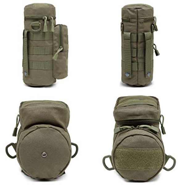 Azarxis Tactical Pouch 7 Azarxis Water Bottle Pouch Holder, Tactical MOLLE Hydration Carrier Bag Sling Case with Extra Accessory Pouch and Detachable Shoulder Strap for Backpack Camping Travel Outdoor Activities