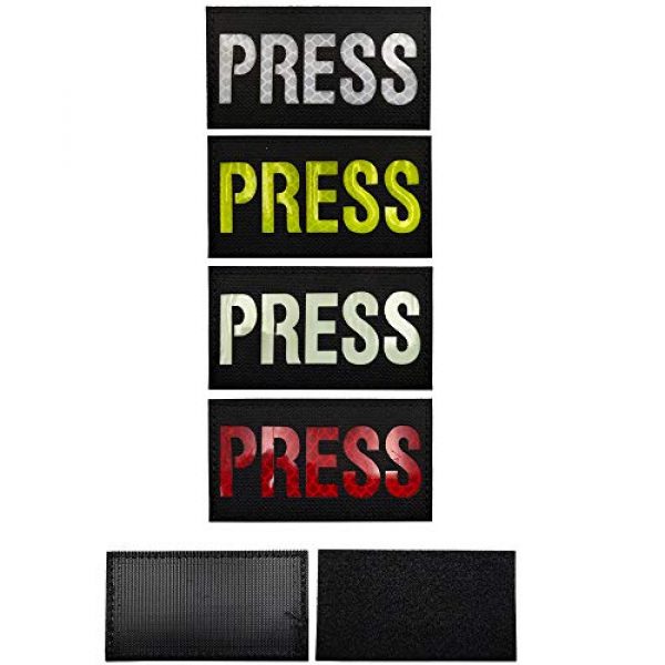 APBVIHL Airsoft Morale Patch 6 IR Infrared Reflective Press Patches, Emblem Tactical Military Morale Reflection Press Hook and Loop Fastener Backing Decorative Appliques Armband Badges Sticker for Clothes, Jacket, Backpack