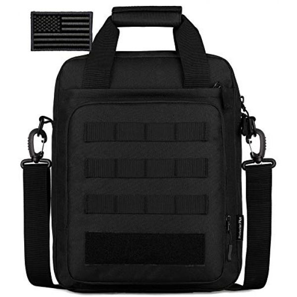 Protector Plus Tactical Pouch 1 Protector Plus Tactical Messenger Bag Men Military MOLLE Tote Sling Shoulder Pack Tool Briefcase Assault Gear Handbags Case Outdoor Utility Carry Satchel (Patch Included)