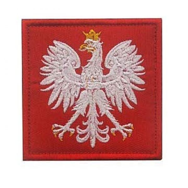 Embroidery Patch Airsoft Morale Patch 1 Poland Flag Polska Eagle Special Force GROM Military Hook Loop Tactics Morale Embroidered Patch (color1)