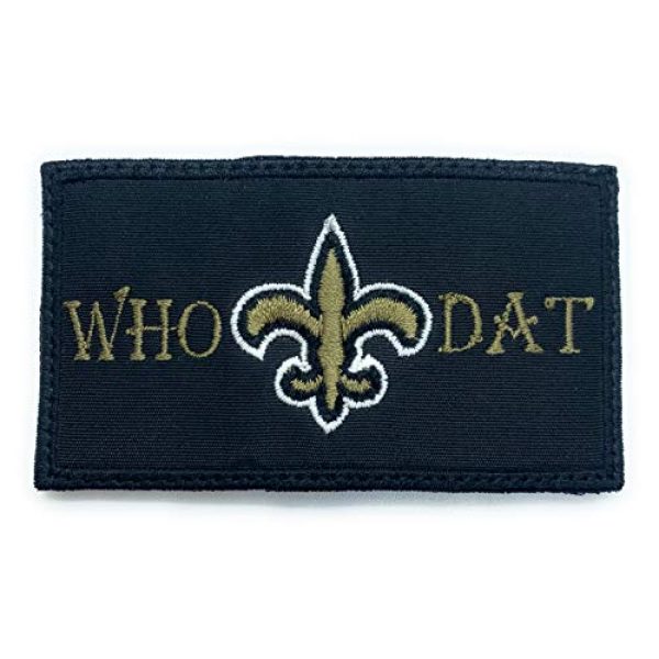 Almost SGT Airsoft Morale Patch 1 Saints WHO DAT Patch - Funny Tactical Military Morale Embroidered Patch Hook Backing