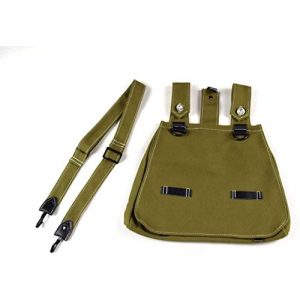 N.Ent Tactical Pouch 1 WWII German Military Army Canvas Bread Bag with Shoulder Strap Pouch