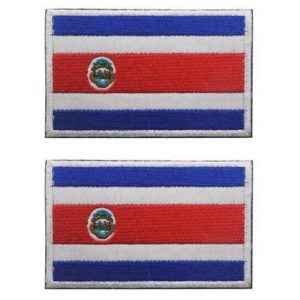Tactical Embroidery Patch Airsoft Morale Patch 1 2pcs Costa Rica Flag Tactical Embroidery Patch Hook & Loop Morale Patch Military Patch for Clothing Accessory Backpack Armband