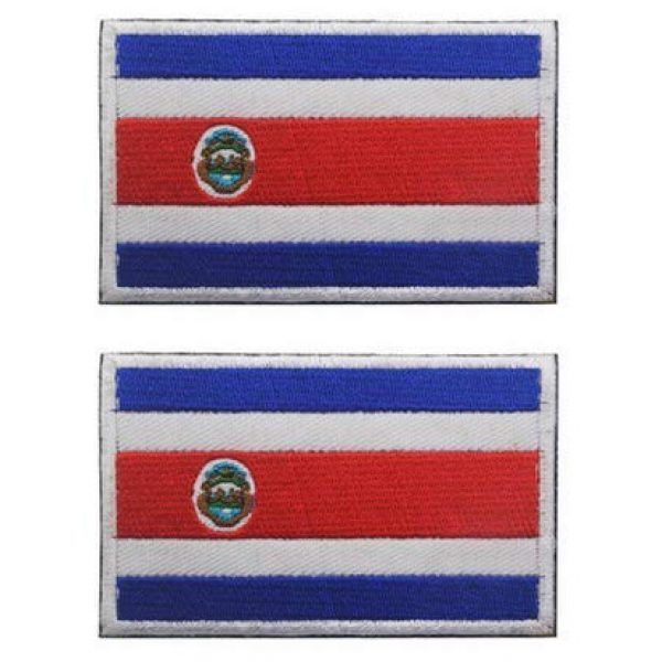 Tactical Embroidery Patch Airsoft Morale Patch 1 2pcs Costa Rica Flag Tactical Embroidery Patch Hook & Loop Morale Patch Military Patch for Clothing Accessory Backpack Armband