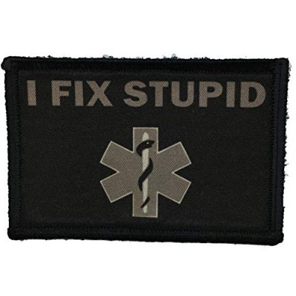 RedheadedTshirts Airsoft Morale Patch 1 Subdued"I Fix Stupid" Medic/EMT Morale Patch. 2x3" Hook and Loop