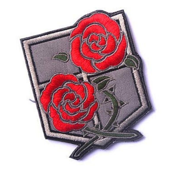 Embroidery Patch Airsoft Morale Patch 2 Attack On Titan Garrison Regiment Large Military Hook Loop Tactics Morale Embroidered Patch(color2)