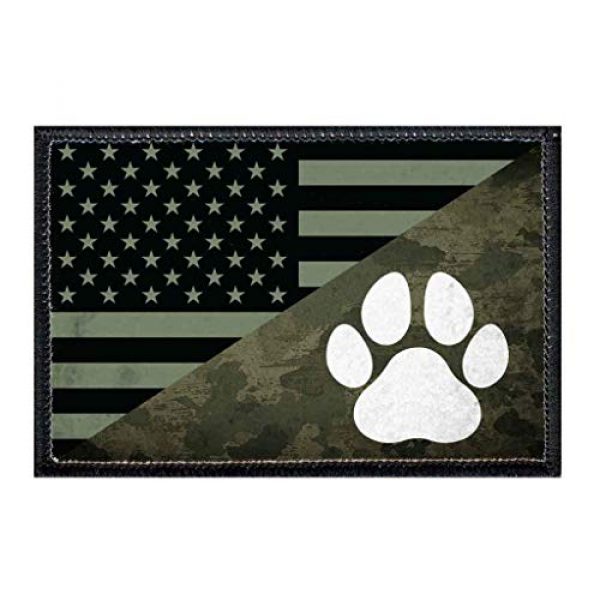 P PULLPATCH Airsoft Morale Patch 1 US Camo Paw Flag Morale Patch | Hook and Loop Attach for Hats, Jeans, Vest, Coat | 2x3 in | by Pull Patch