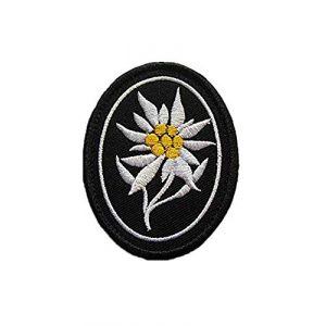 Embroidery Patch Airsoft Morale Patch 1 WW2 German Mountain Division Elite Edelweiss Military Hook Loop Tactics Morale Embroidered Patch