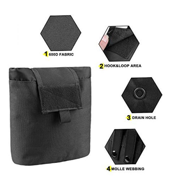 AMYIPO Tactical Pouch 3 AMYIPO Folding Tactical Molle Drawstring Magazine Dump Pouch, Military Adjustable Belt Utility Hip Holster Bag Outdoor Mag Pouch