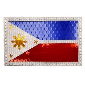 Tactical Embroidery Patch Airsoft Morale Patch 1 Philippines Flag Infrared Reflective IR Patch Military Tactical Morale Patch Badges Emblem Applique Hook Patches for Clothes Backpack Accessories