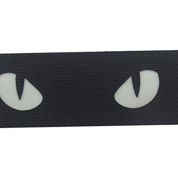 ODSP Airsoft Morale Patch 6 Cat Eyes Reflective Tactical Military Morale Embroidered Patch Combat Fasteners Hook and Loop Backing (Black)