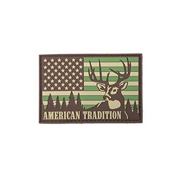 Patriot Patch Company Airsoft Morale Patch 1 Patriot Patch Co - American Tradition - Deer Hunting USA Flag - Patch
