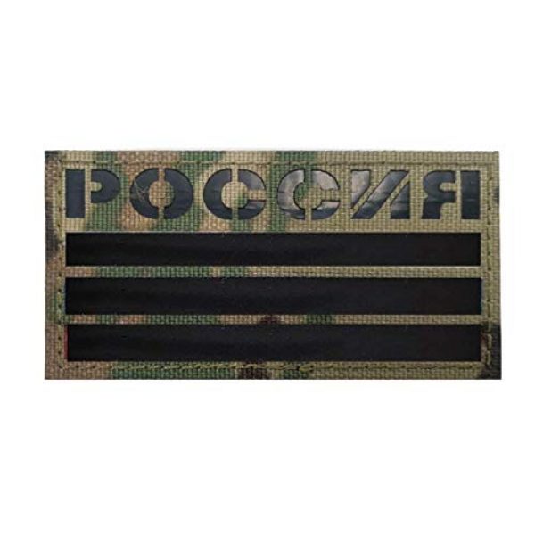 Tactical Embroidery Patch Airsoft Morale Patch 1 IR Russia Flag Infrared Reflective Tactical Embroidery Patch Hook & Loop Morale Patch Military Patch for Clothing Accessory Backpack Armband (color2)