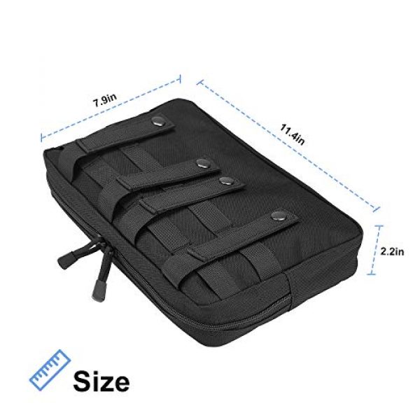 ProCase Tactical Pouch 3 ProCase Tactical Admin Molle Pouch, Military MOLLE Pouch Horizontal Multi-Purpose Utility Gadget Gear Tool Bag for Magazine, Flashlight, Map and Other Small Tools for Outdoor Activities -Black