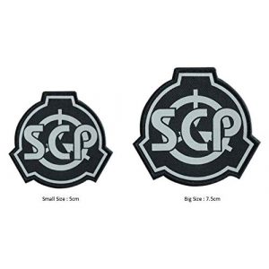 Tactical Embroidery Patch Airsoft Morale Patch 1 IR Special Containment Procedures Foundation SCP Infrared Reflective Tactical Embroidery Patch Hook & Loop Morale Patch Military Patch for Clothing Accessory Backpack Armband (2pcs)