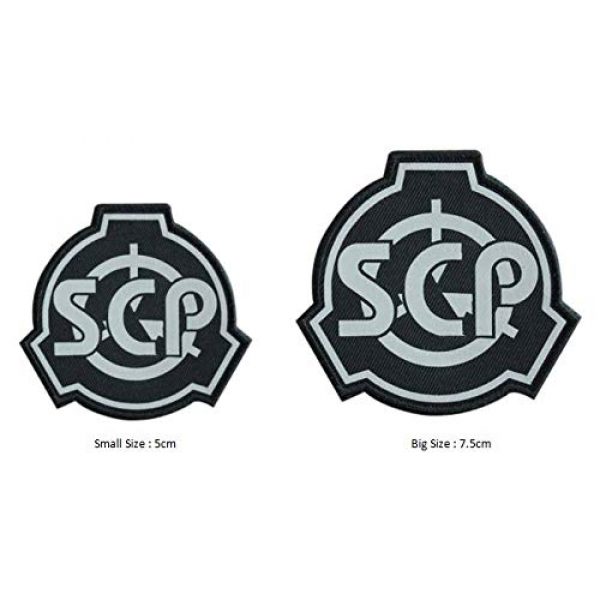 Tactical Embroidery Patch Airsoft Morale Patch 1 IR Special Containment Procedures Foundation SCP Infrared Reflective Tactical Embroidery Patch Hook & Loop Morale Patch Military Patch for Clothing Accessory Backpack Armband (2pcs)