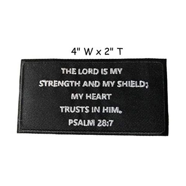 mybrand Airsoft Morale Patch 2 Psalm 28:7 Religious Eternal Life Bible Verse Faith Theme - Premium Embroidered Patch Iron On or Sew On Christian Biker Emblem Decorative Outdoor Indoor Gear Appliques