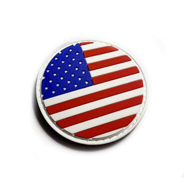Empire Tactical USA Airsoft Morale Patch 1 American Flag 2" Round PVC Patch (Hook/Loop) Back Morale Patch