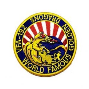 Tactical Embroidery Patch Airsoft Morale Patch 1 USN VFA-192 World Famous Golden Dragons Tactical Embroidery Patch Hook & Loop Morale Patch Military Patch for Clothing Accessory Backpack Armband