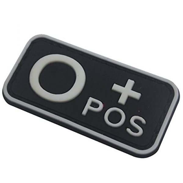 ODSP Airsoft Morale Patch 6 Blood Type Patch Kit O Pos, Tactical Type O Positive 3D PVC Rubber Fastener Patches, 1.97 X 0.98 Inch Sized, Bundle 4 Pieces