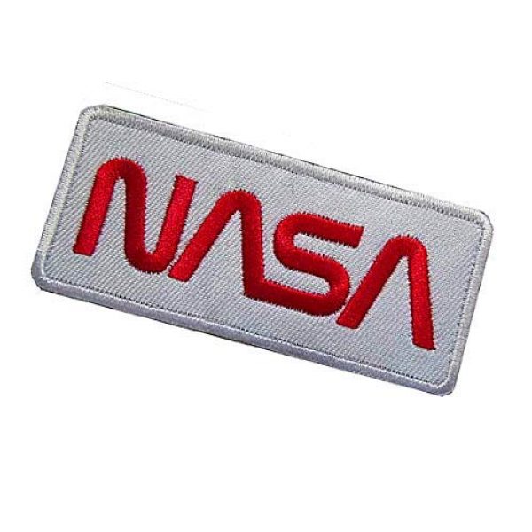 Embroidery Patch Airsoft Morale Patch 3 NASA Worm" Logo Military Hook Loop Tactics Morale Embroidered Patch (color3)