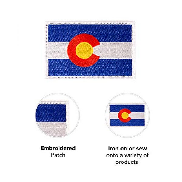 Desert Cactus Airsoft Morale Patch 3 Colorado Flag Patch 3.5 inch x 2.25 inch Iron On Sew Embroidered Tactical Backpack Hat Bags (Single Patch)