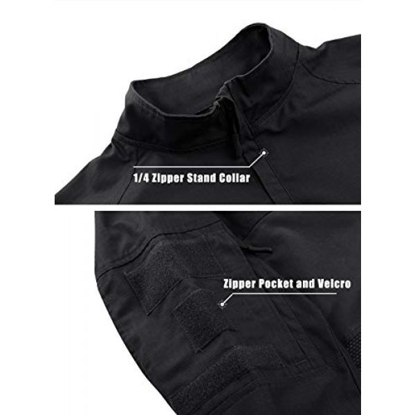 TACVASEN Tactical Shirt 2 Men's Tactical Shirt 1/4 Zip Assault Military Top Long Sleeve Outdoor Hiking Shirt