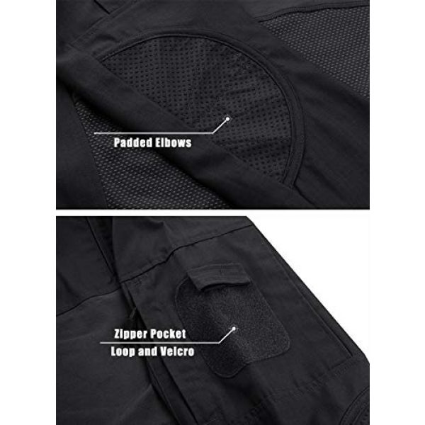 TACVASEN Tactical Shirt 3 Men's Tactical Shirt 1/4 Zip Assault Military Top Long Sleeve Outdoor Hiking Shirt