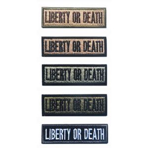 Tactical Embroidery Patch Airsoft Morale Patch 1 Liberty or Death Tactical Embroidery Patch Hook & Loop Morale Patch Military Patch for Clothing Accessory Backpack Armband (5pcs)