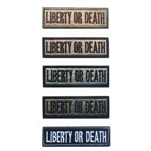 Tactical Embroidery Patch Airsoft Morale Patch 1 Liberty or Death Tactical Embroidery Patch Hook & Loop Morale Patch Military Patch for Clothing Accessory Backpack Armband (5pcs)