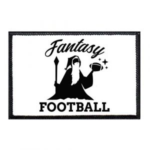 P PULLPATCH Airsoft Morale Patch 1 Fantasy Football - Wizard - White Background Morale Patch | Hook and Loop Attach for Hats, Jeans, Vest, Coat | 2x3 in | by Pull Patch
