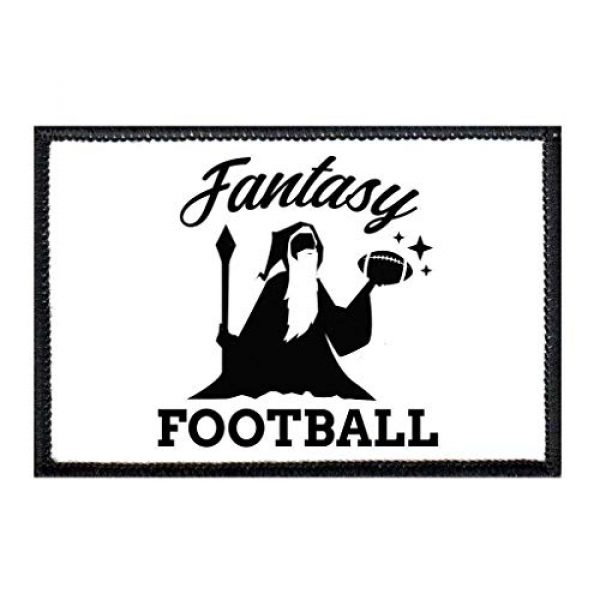 P PULLPATCH Airsoft Morale Patch 1 Fantasy Football - Wizard - White Background Morale Patch | Hook and Loop Attach for Hats, Jeans, Vest, Coat | 2x3 in | by Pull Patch