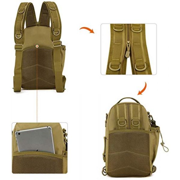 ACOMOO Tactical Backpack 7 ACOMOO Tactical Backpack Multi-Functional Molle Sling Backpacks One Strap Shoulder Bag Camo Black
