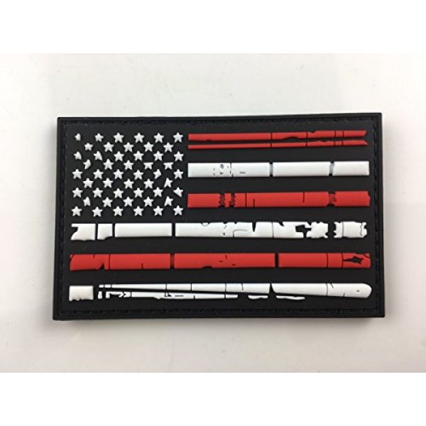 Pars Outdoor Airsoft Morale Patch 1 Vintage Design American USA Flag Red and White 3D PVC Morale Patch