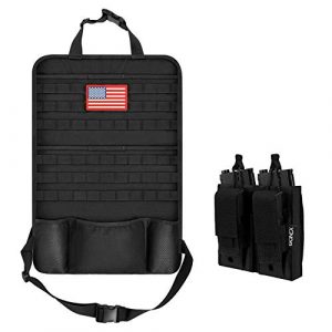 Gonex Tactical Pouch 1 Gonex Double Molle Mag Pouch, & Car Seat Back Organizer with 5 Pockets