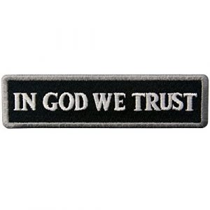 EmbTao Airsoft Morale Patch 1 EmbTao in GOD We Trust Embroidered Tactical Morale Iron On Sew On Patch - White & Black