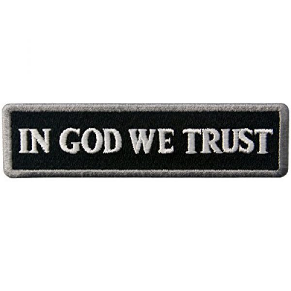 EmbTao Airsoft Morale Patch 1 EmbTao in GOD We Trust Embroidered Tactical Morale Iron On Sew On Patch - White & Black