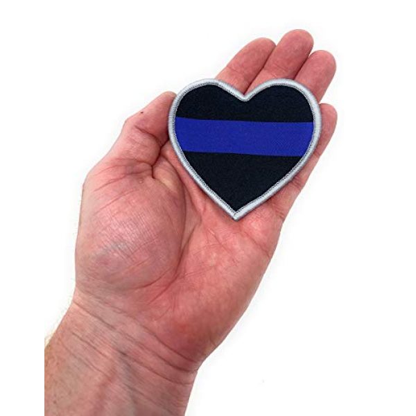 Funiverse Airsoft Morale Patch 2 Bulk 5 Pack of Thin Blue Line Police Heart Morale Patch - Show Your Support for Law Enforcement