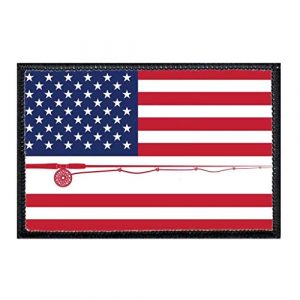 P PULLPATCH Airsoft Morale Patch 1 US Flag - Fly Fishing - Color Morale Patch | Hook and Loop Attach for Hats, Jeans, Vest, Coat | 2x3 in | by Pull Patch