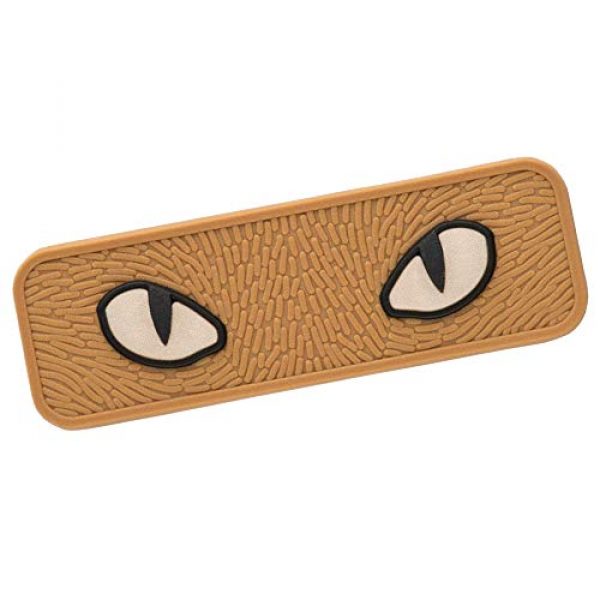 ODSP Airsoft Morale Patch 6 Cat Eyes PVC Morale Patch, IR Reflective Tactical Military Morale Badges with Hook Fasteners Backing 3.2 x 1 inch Pack of 2 (Coyote tan)