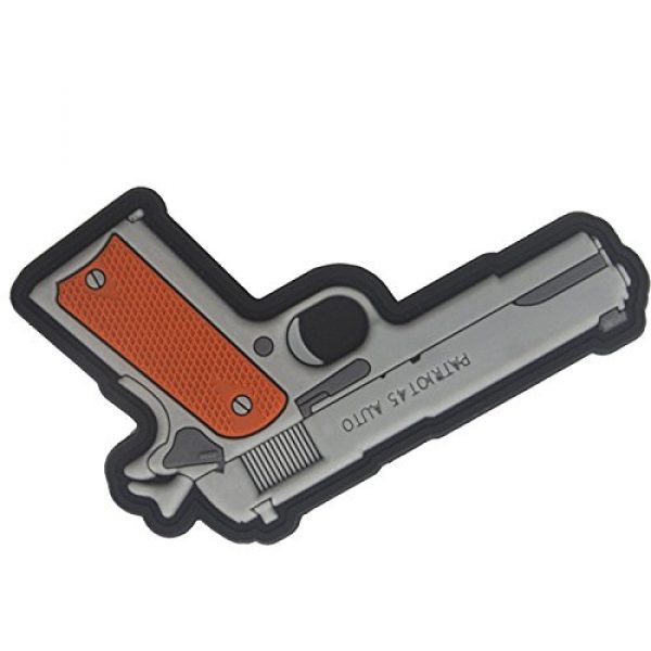 ODSP Airsoft Morale Patch 4 3D PVC 1911 Gun & Bullet Tactical Military Morale Fastener Hook Patch 2PCS