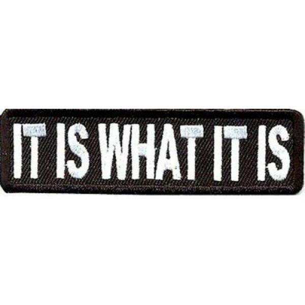 heygidday Airsoft Morale Patch 3 IT IS WHAT IT IS Funny Embroidered Motorcycle MC Club Biker Vest Patch PAT-0981