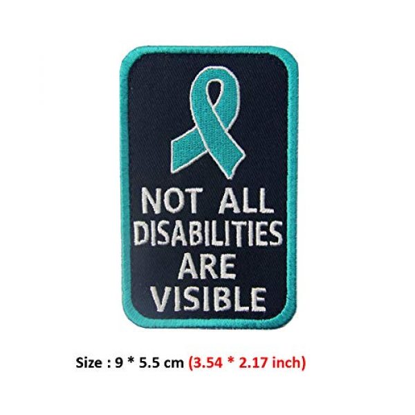 SOUTHYU Airsoft Morale Patch 2 SOUTHYU Not All Disabilities are Visible Service Dog Patch Embroidered Hook & Loop Tactical Military Morale Patch Emblem Badge for Harness/Vest