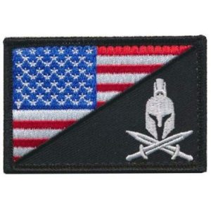 Tactical Embroidery Patch Airsoft Morale Patch 1 Spartan Head Molon Labe American Flag Tactical Embroidery Patch Hook & Loop Morale Patch Military Patch for Clothing Accessory Backpack Armband